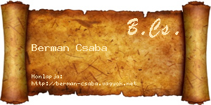 Berman Csaba névjegykártya