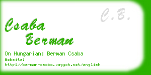 csaba berman business card